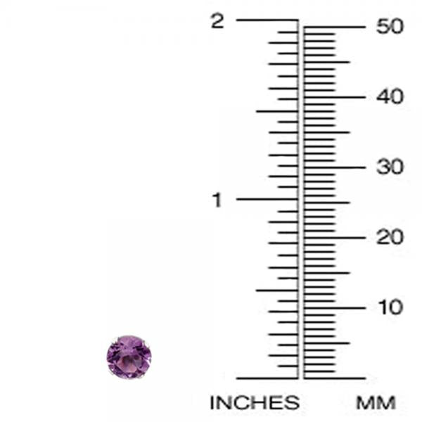 1.50 Carat (ctw) 6MM REAL GENUINE PURPLE AMETHYST ROUND EARRING 6 MM 925 STERLING SILVER
