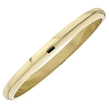 2 MM Men's Women's Unisex Wedding Band Ring Domed Plain Shiny Polished Traditional, 10K Yellow Gold