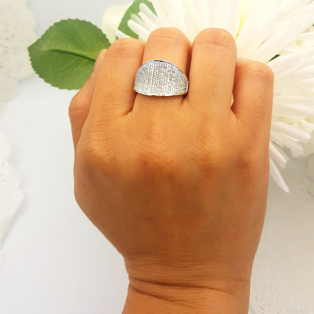 1.25 Carat (ctw) 14k White Gold Round Diamond Ladies Cocktail Right Hand Ring 1 1/4 CT