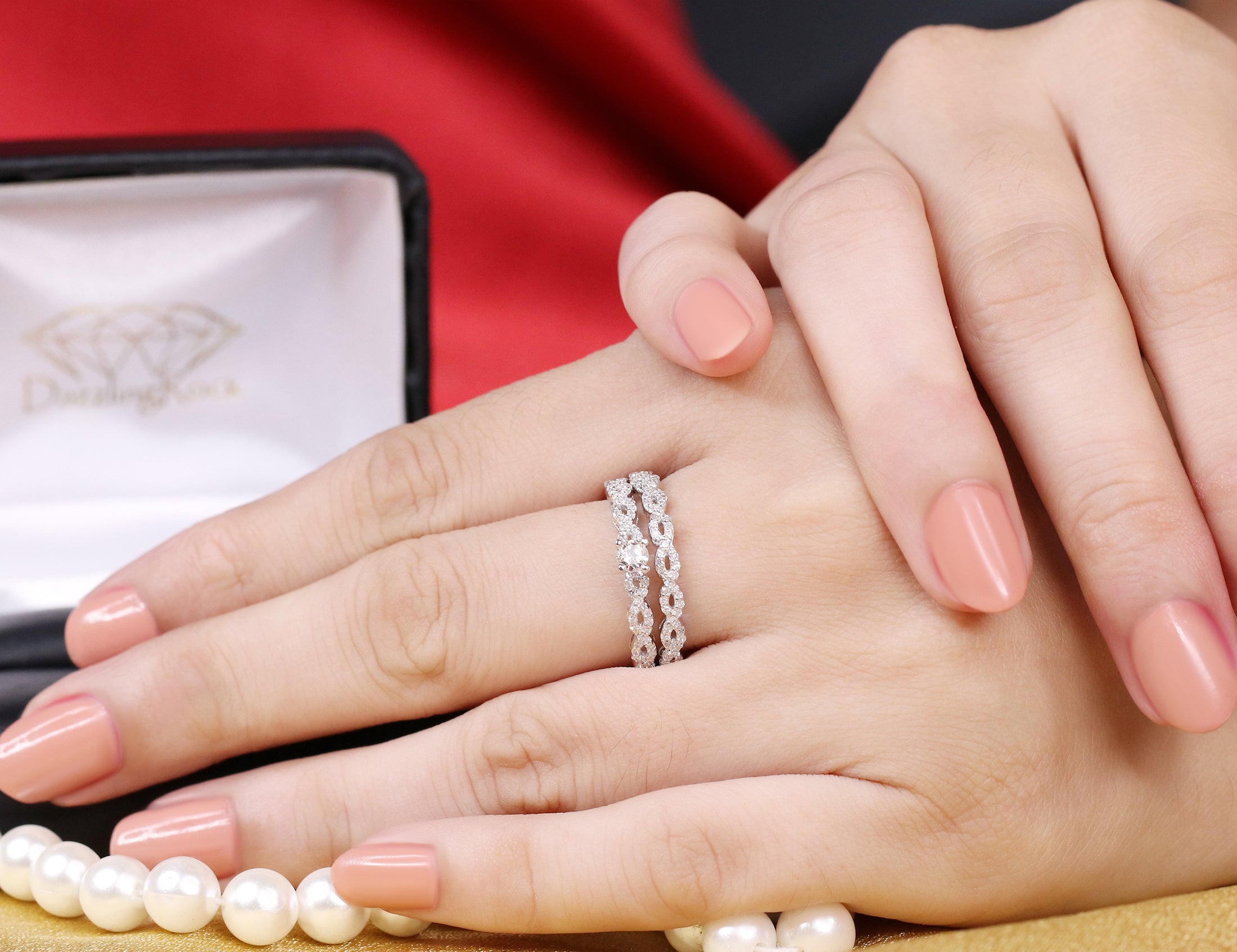 0.50 carat (ctw) 14k White Gold Round Cut Diamond Ladies Bridal Engagement Ring Matching Wedding Set 1/2 CT