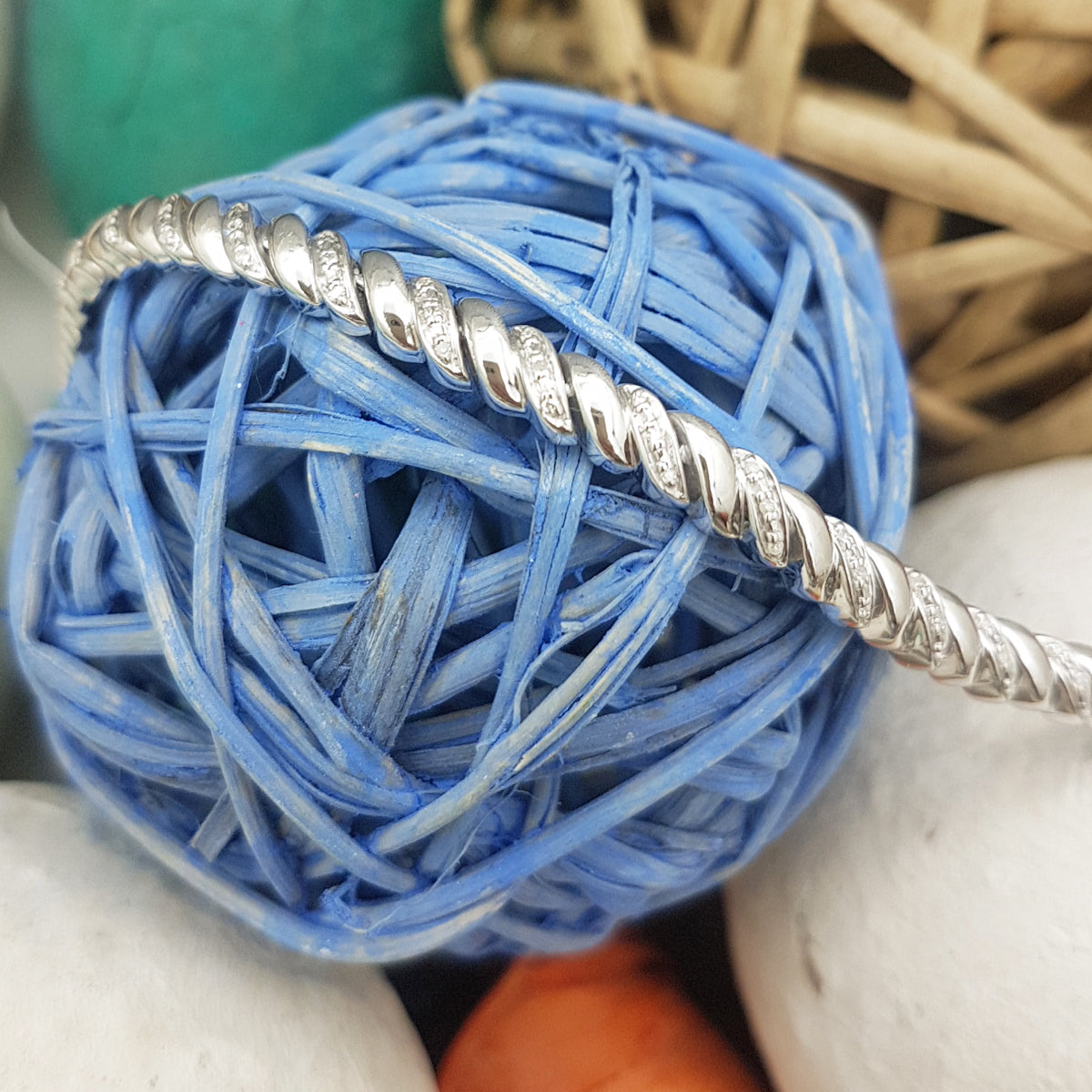 0.25 Carat (ctw) Sterling Silver Round White Diamond Ladies Rope Style Tennis Link Bracelet 1/4 CT