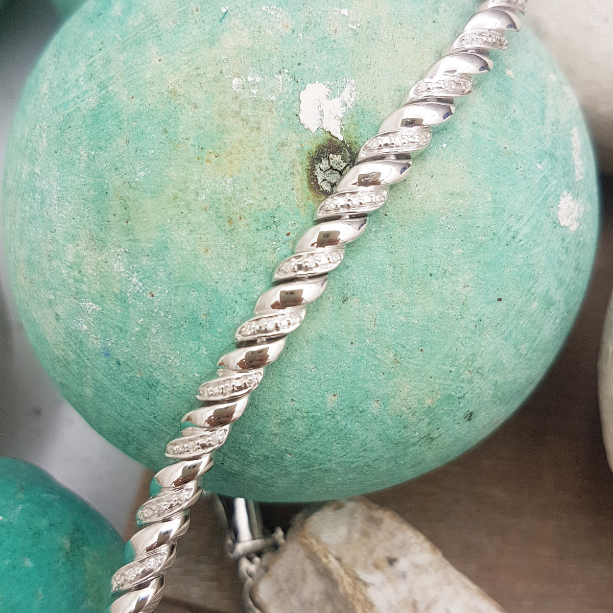 0.25 Carat (ctw) Sterling Silver Round White Diamond Ladies Rope Style Tennis Link Bracelet 1/4 CT