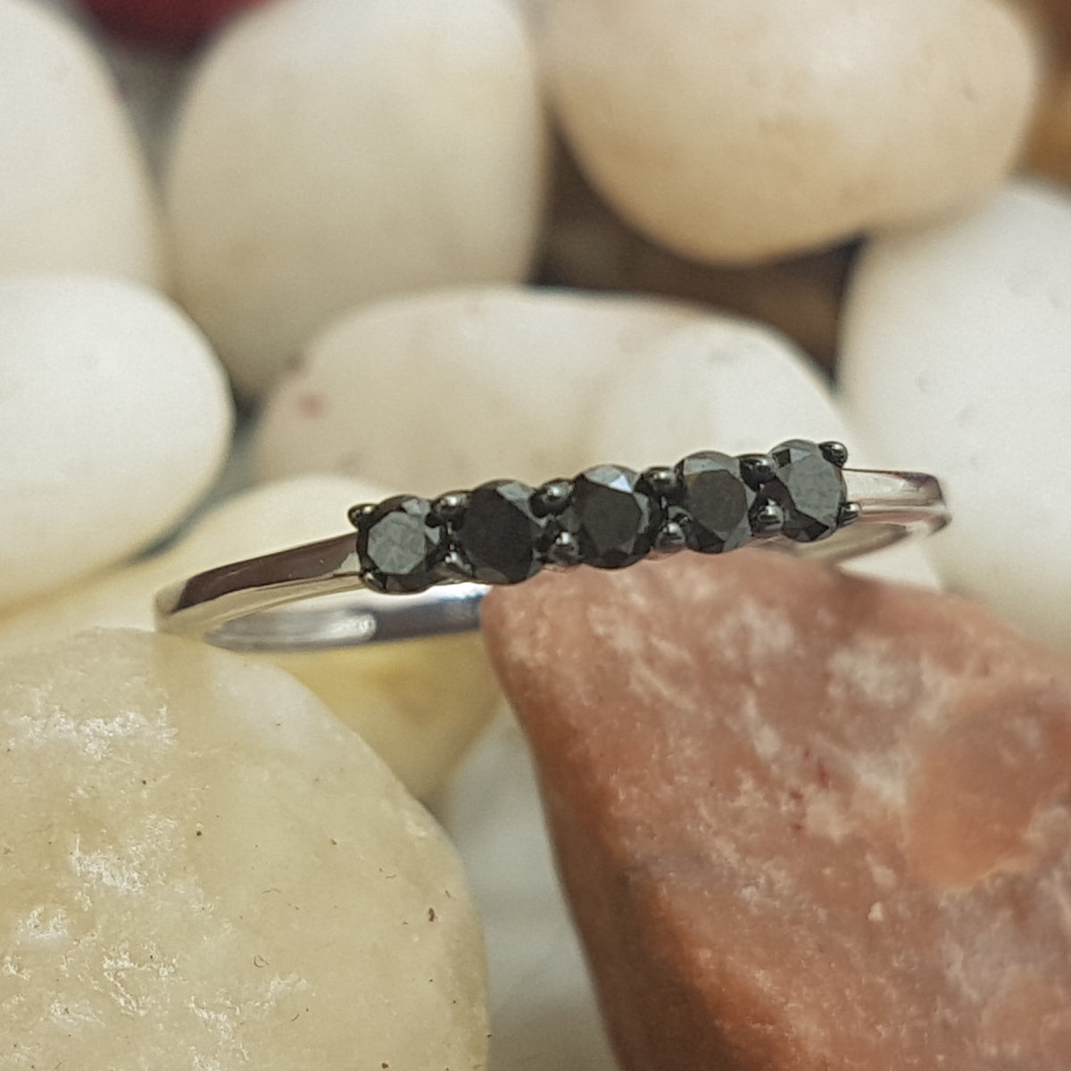 0.37 Carat (ctw) Sterling Silver Round Black Diamond Ladies Anniversary Wedding Band Ring 3/8 CT